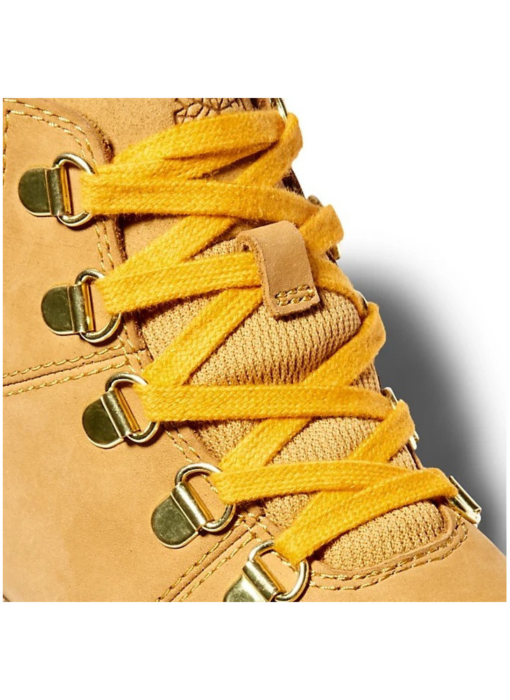 camel Women's camel leather boots with nubuck studs